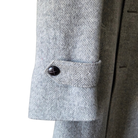 McGregor Women's Coat Gray Size EU 42 US XL Wool Belted Pockets Button Down - Picture 8 of 15